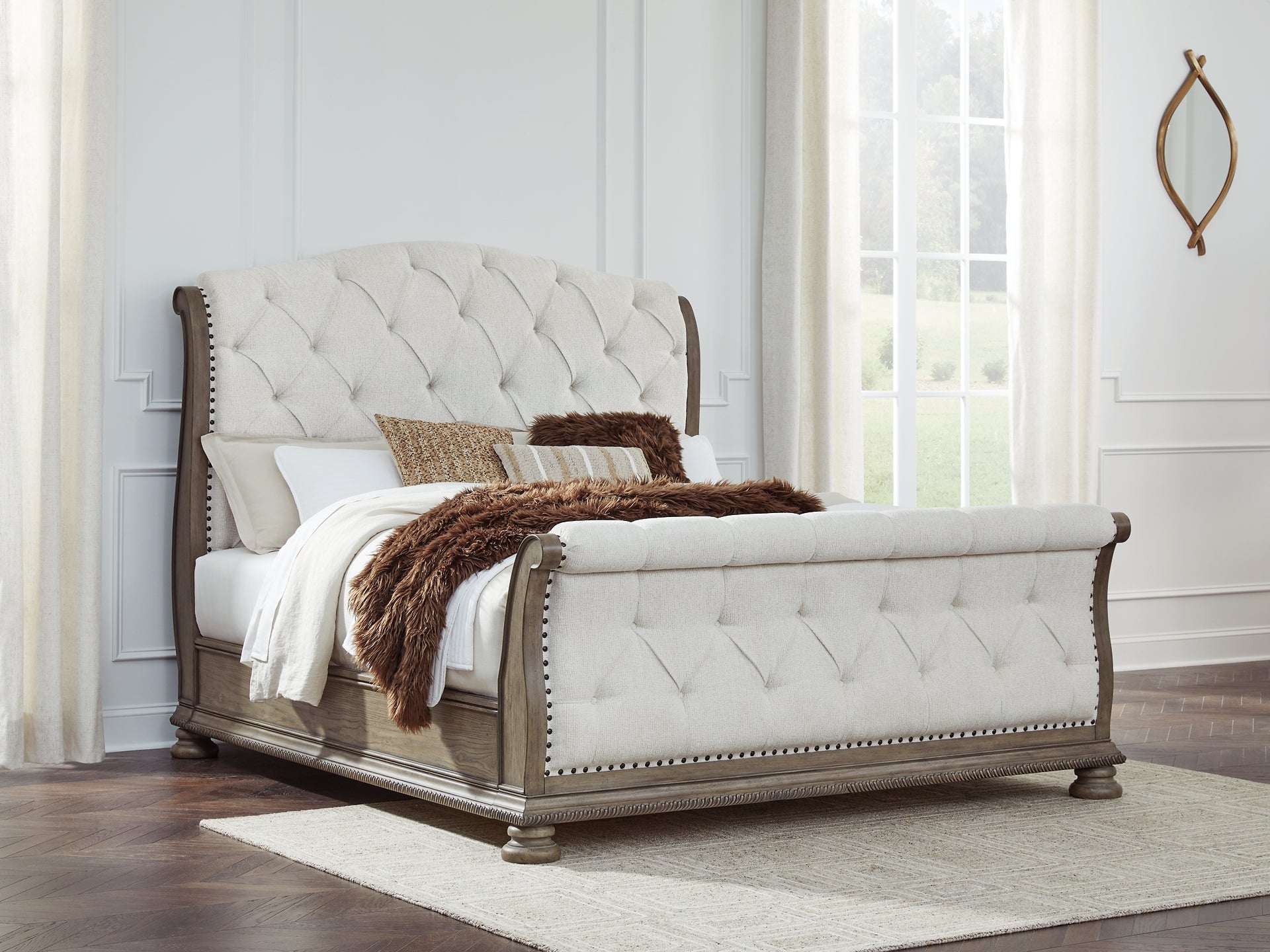 Ardenfield King Upholstered Sleigh Bed Cadwell Furniture
