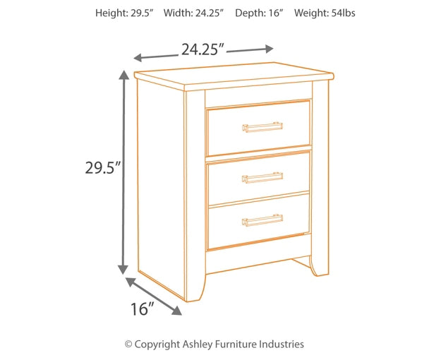 Brinxton Two Drawer Night Stand