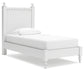 Mollviney Twin Panel Bed with Mirrored Dresser and Nightstand