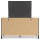 Cadmori Full Upholstered Bed with Mirrored Dresser