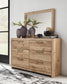 Hyanna Queen Panel Storage Bed, Dresser, Mirror and Nightstand