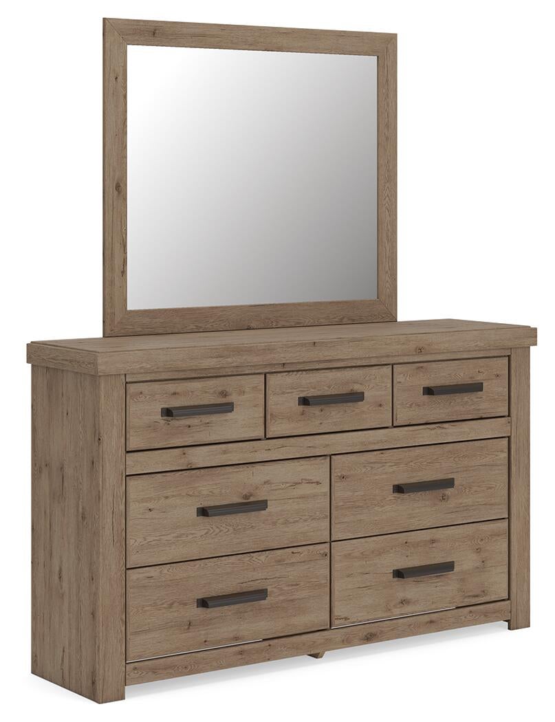 Garistyn King Panel Bed. Dresser, Mirror and Nightstand