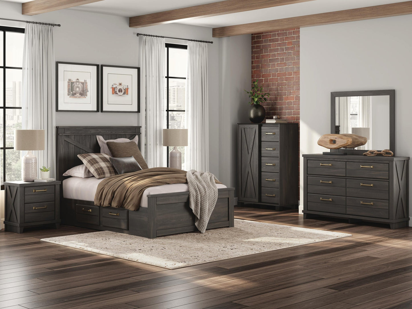 Vonitta Bay Full Panel Bed with 2 Sided Storage