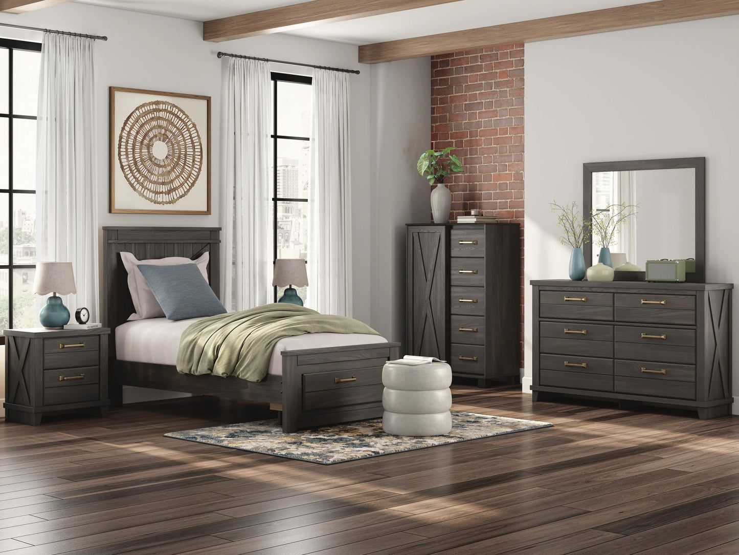 Vonitta Bay Twin Panel Platform Storage Bed