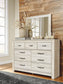 Bellaby Queen Panel Headboard with Mirrored Dresser and Chest