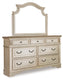 Realyn California King Upholstered Bed with Mirrored Dresser and Chest