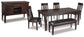 Haddigan Dining Table and 4 Chairs and Bench with Storage