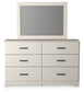 Stelsie Twin Panel Bed with Mirrored Dresser, Chest and Nightstand