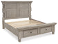 Harrastone Queen Panel Bed with Mirrored Dresser, Chest and Nightstand
